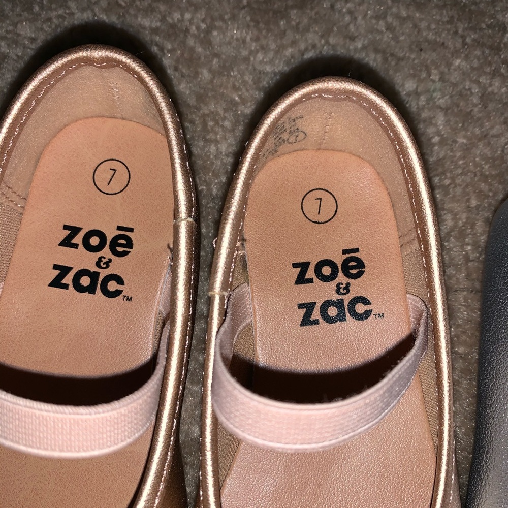 Zoe & Zac silver & Rose gold flats 7 - Picture 4 of 6